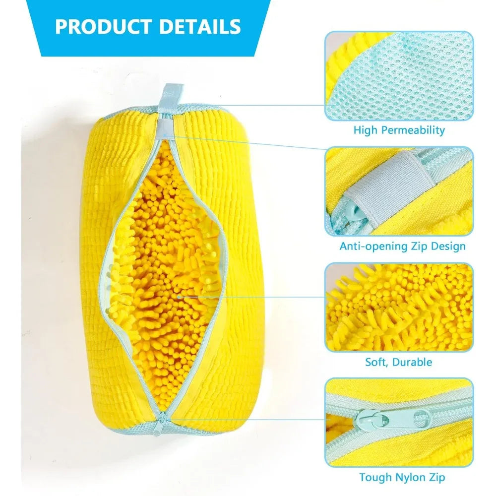 Padded sneaker washing bag for machine washing shoes