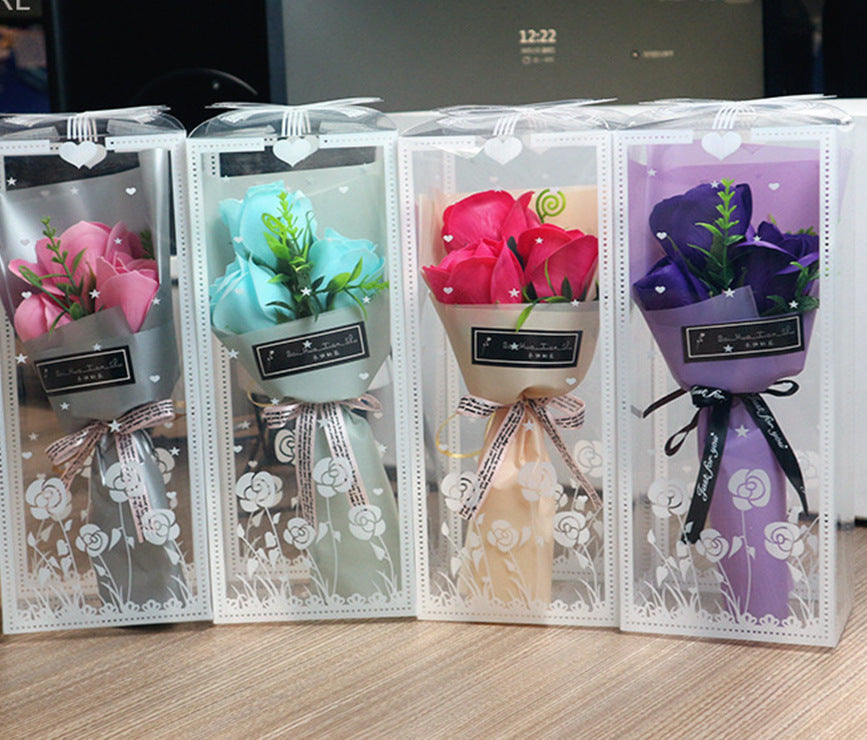 Handmade Blooming Love: Enchanting Soap Rose Bouquet Gift Box for Valentine's Day!