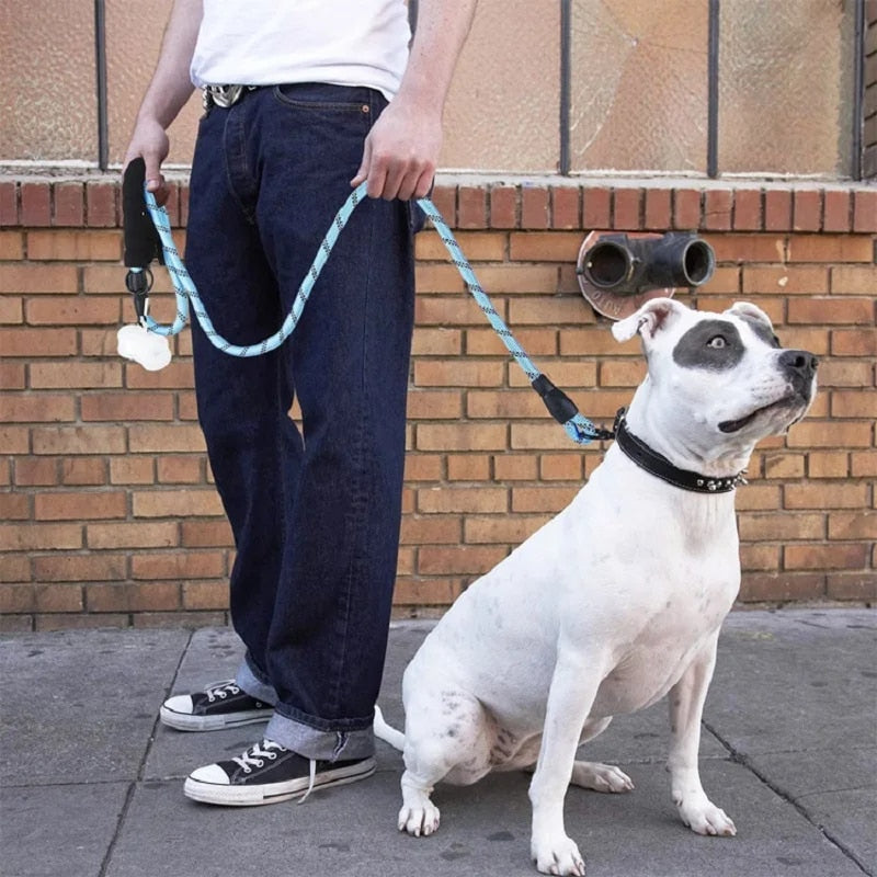 SafePaws: Durable Reflective Dog Leash with Comfort-Touch Handle