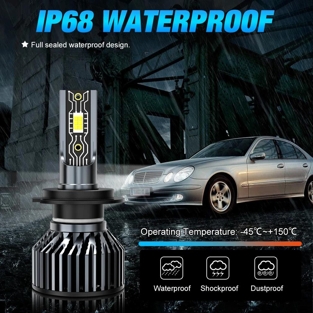 LED Car Headlight with Canbus - High-Powered Headlight Bulb Kit with 3570 CSP Chips