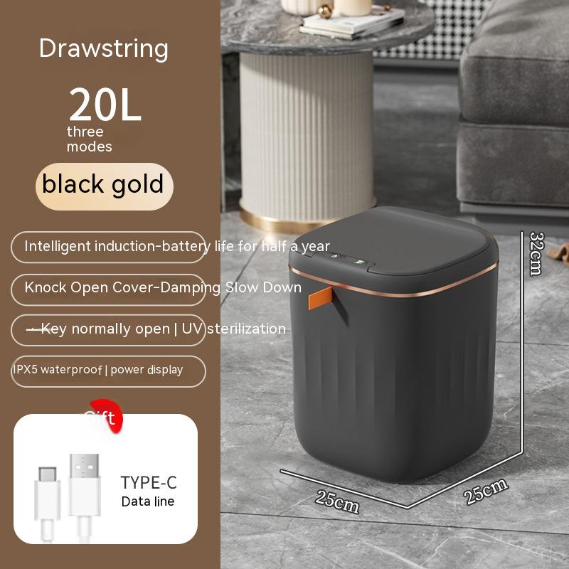 IntelliBin: Sleek Lid-Equipped Smart Trash Can for Bedroom, Living Room, and Kitchen Storage