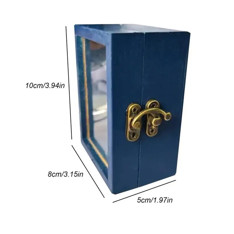 TranquilTales Desktop Serenity: Wooden Miniature Library for Stress Relief and Decor, Ideal Gift