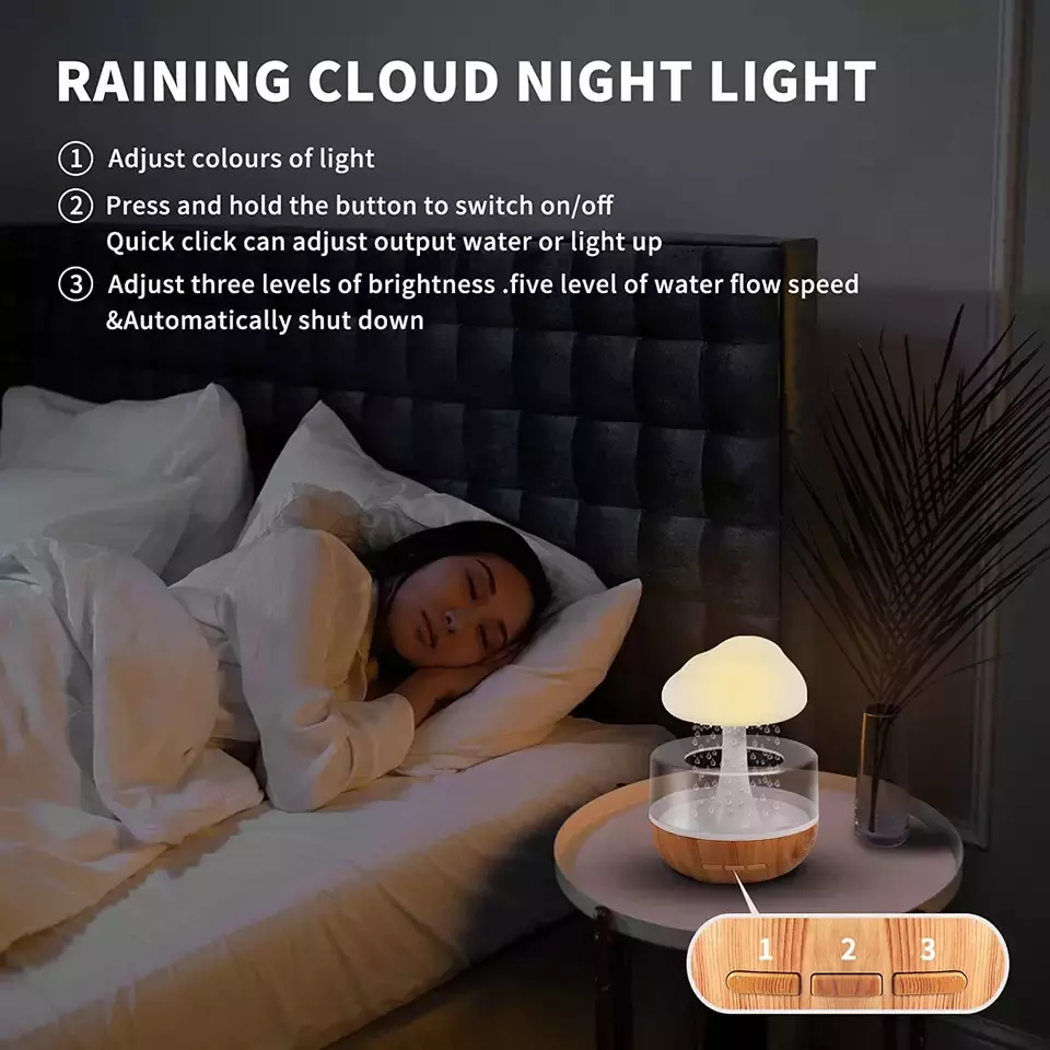 Raining Cloud Aroma Mushroom Lamp: Illuminate, Aromatize, and Humidify!