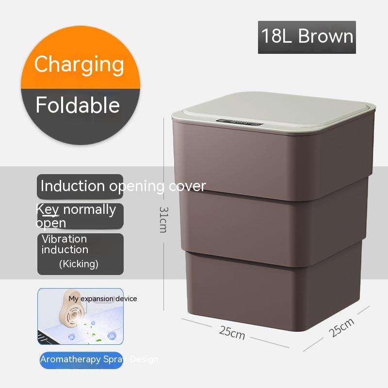 IntelliBin: Sleek Lid-Equipped Smart Trash Can for Bedroom, Living Room, and Kitchen Storage