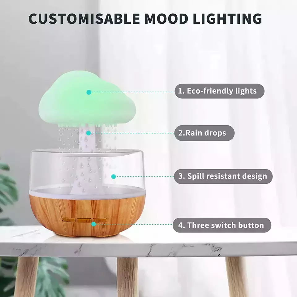 Raining Cloud Aroma Mushroom Lamp: Illuminate, Aromatize, and Humidify!