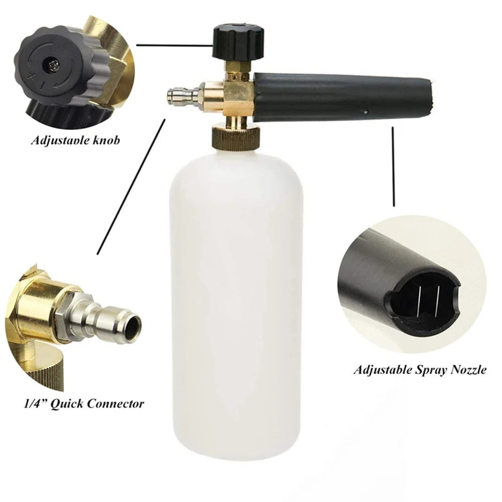 FoamFlow 2: Universal High-Pressure Foam Sprayer | Household & Car Washer Nozzle | Quick Plug 1/4" | PA Foam Pot