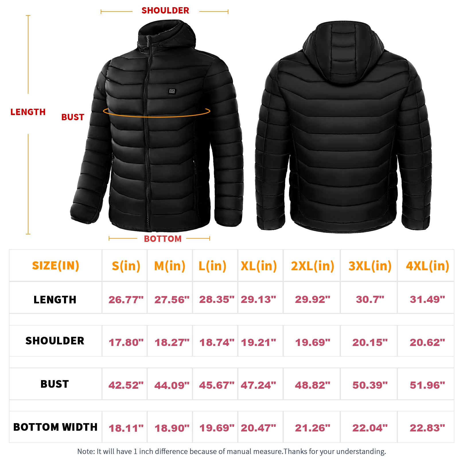 HeatX Pro: Unisex Heated Jacket with Heat Zones and Insulated Hood