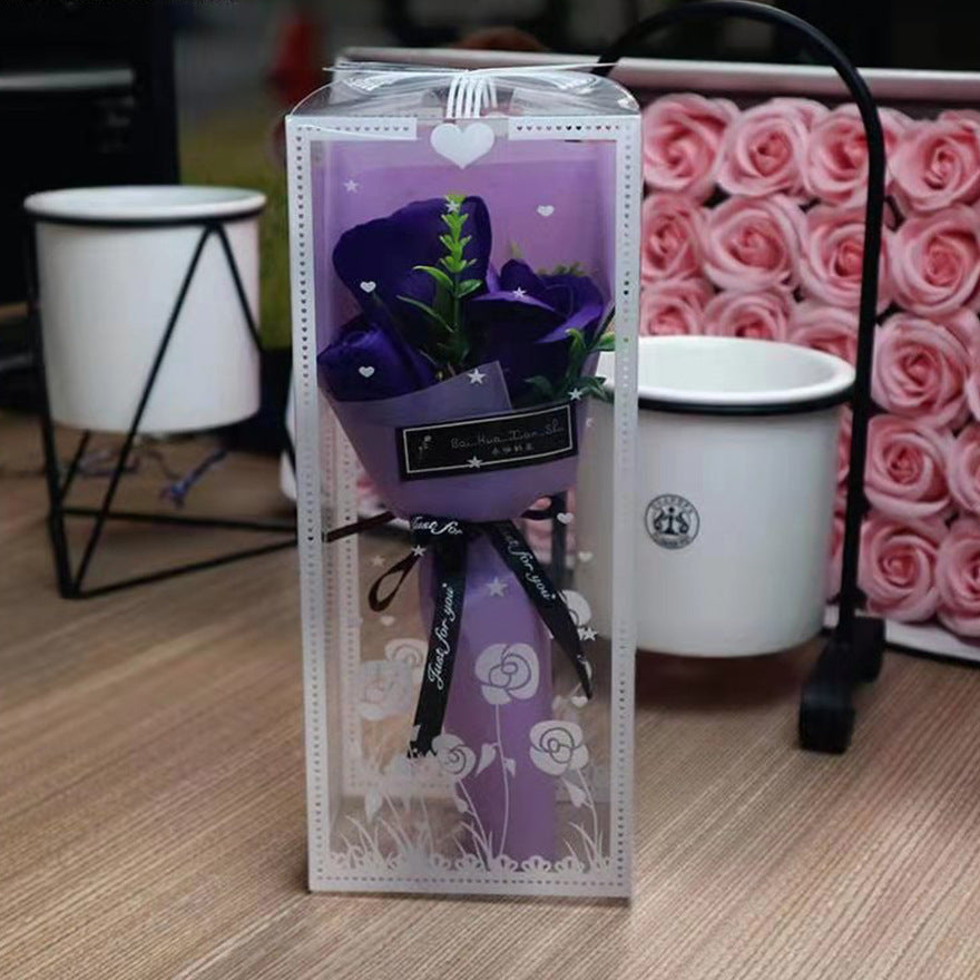 Handmade Blooming Love: Enchanting Soap Rose Bouquet Gift Box for Valentine's Day!