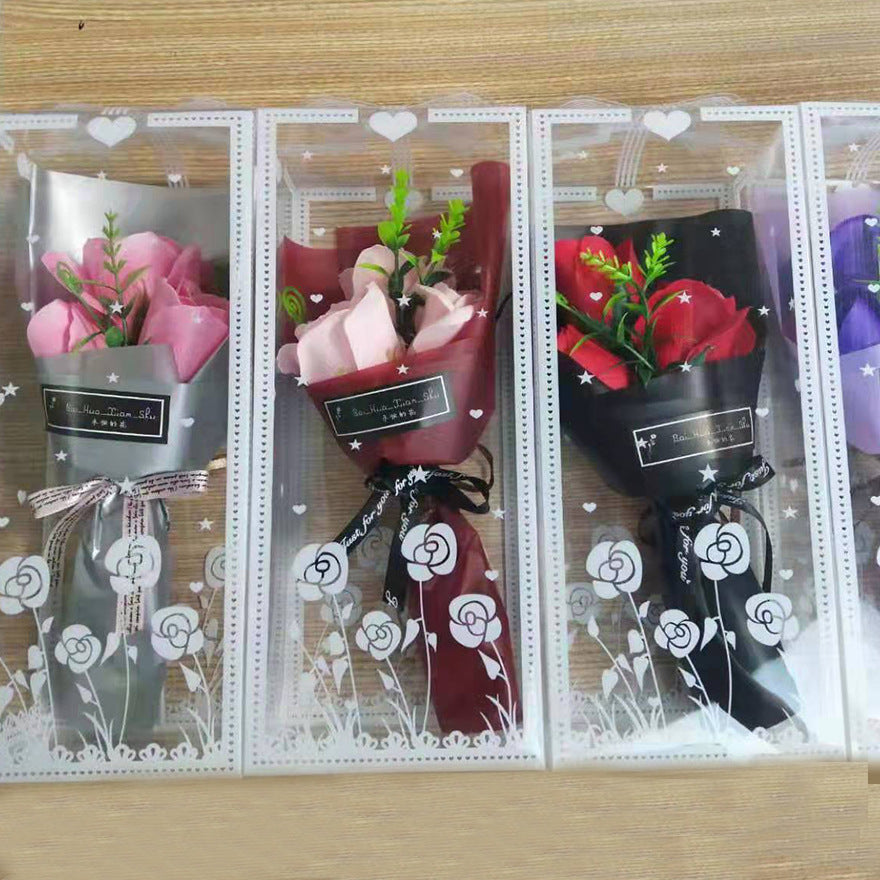 Handmade Blooming Love: Enchanting Soap Rose Bouquet Gift Box for Valentine's Day!