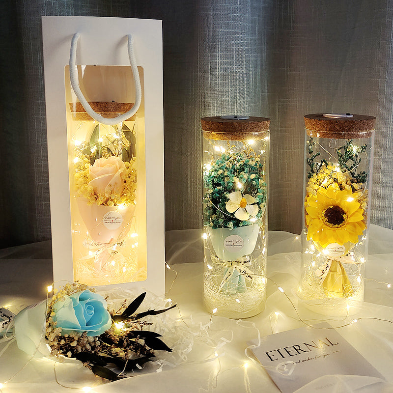 Handmade Bouquet of Love: Sunflower Gypsophila β The Perfect Valentine's Day Gift!