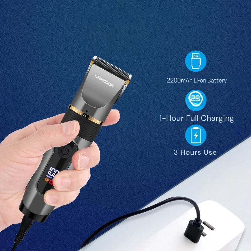 Professional Rechargeable Hair Clipper: Precision Grooming with LED Screen