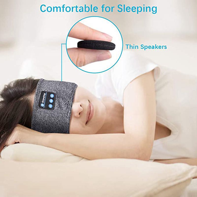 Wireless Bluetooth Sleeping Headband with Thin Soft Elastic Comfort for Side Sleepers and Sports – Music Earphones and Eye Mask Combo