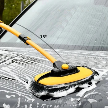 Super Absorbent Car Washing Mop - Adjustable 3-Section Cleaning Brush for Cars, Windows, Wheels, and Dust