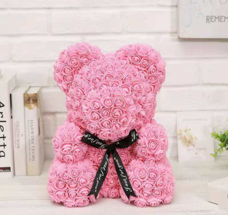 Cute Flower Rose Bear Handmade V-DAY Gift