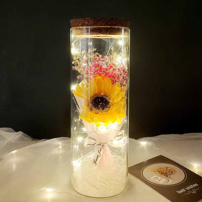 Handmade Bouquet of Love: Sunflower Gypsophila – The Perfect Valentine's Day Gift!