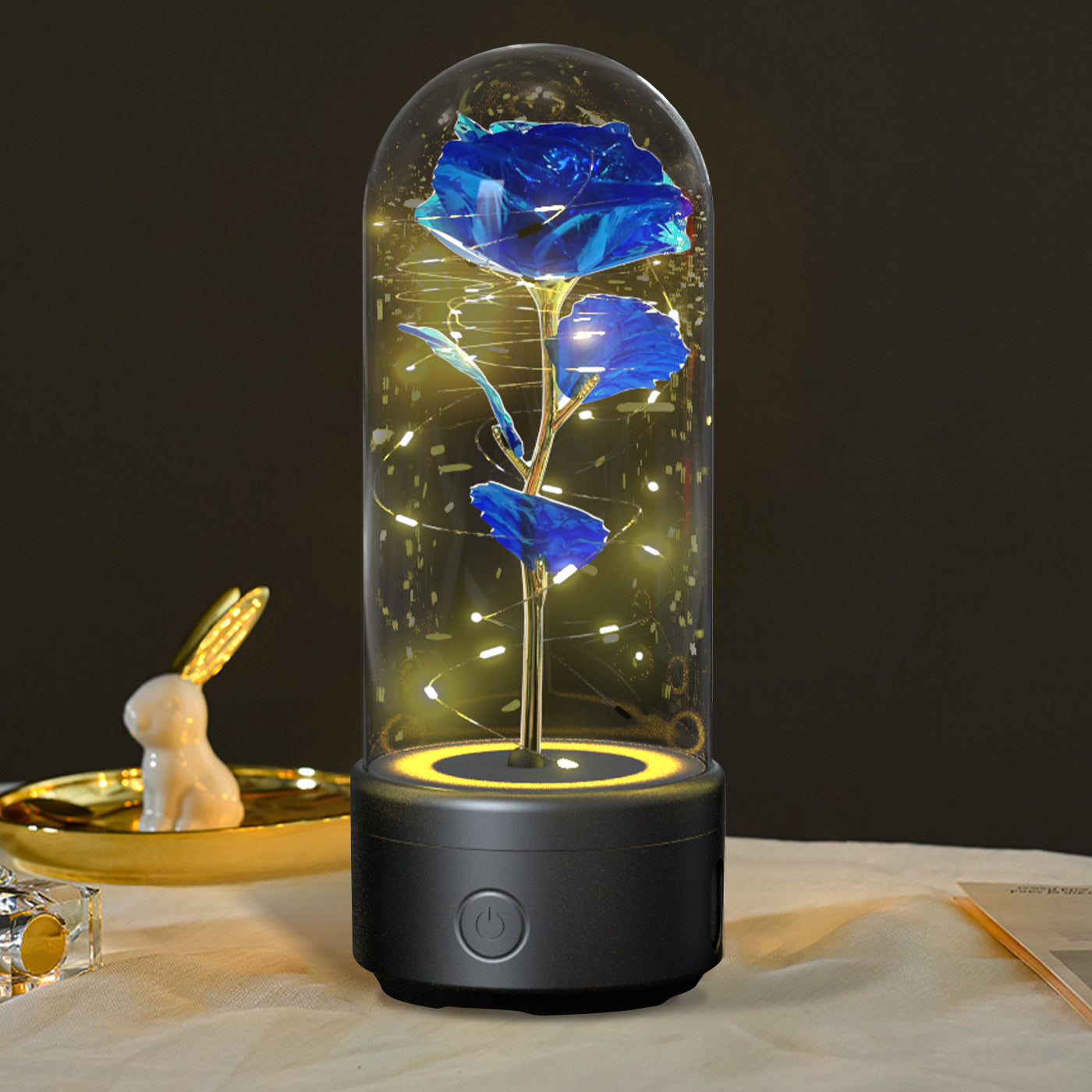 2 In 1 Rose Flowers LED Light And Bluetooth Speaker Valentine's Day Gift