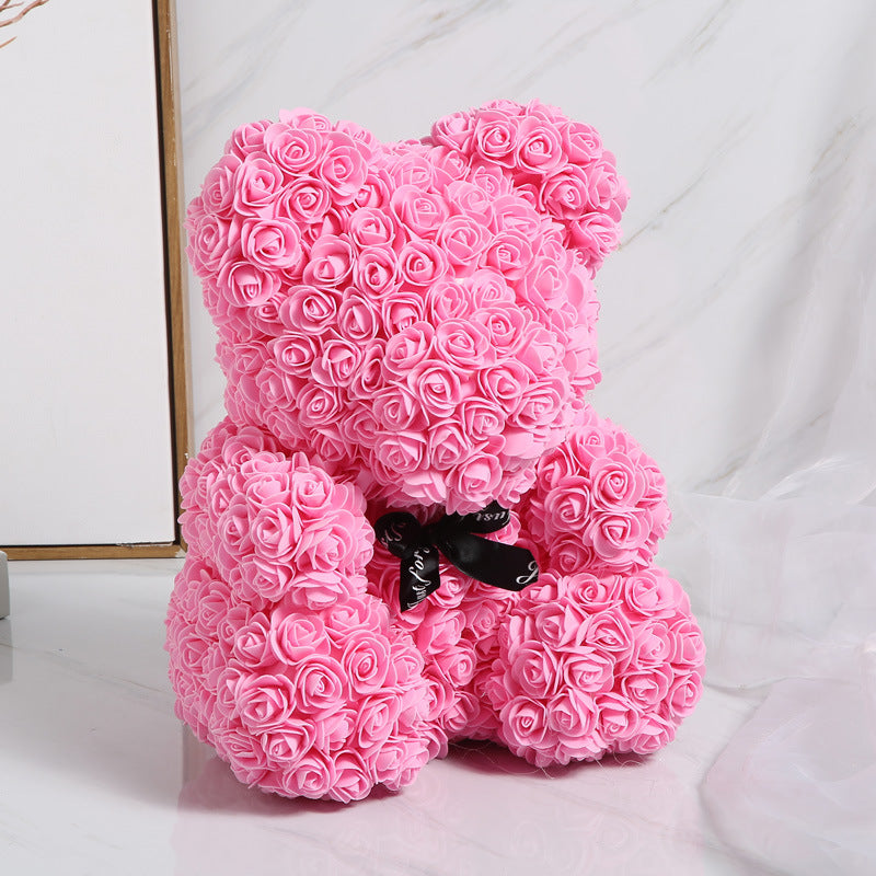 Cute Flower Rose Bear Handmade V-DAY Gift