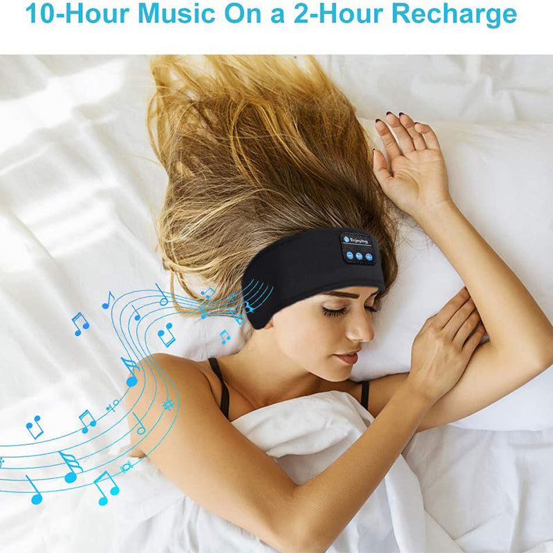 Wireless Bluetooth Sleeping Headband with Thin Soft Elastic Comfort for Side Sleepers and Sports – Music Earphones and Eye Mask Combo