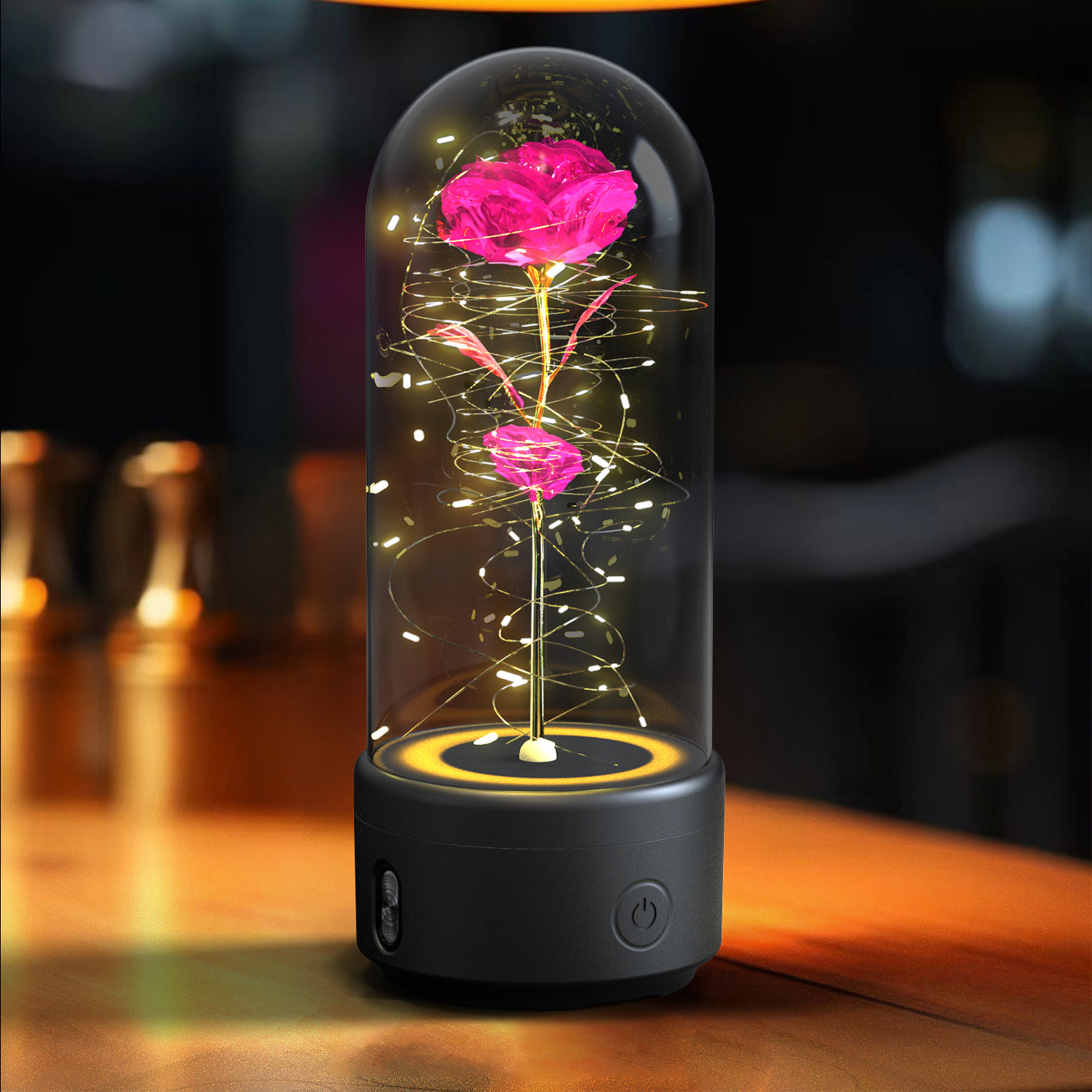 2 In 1 Rose Flowers LED Light And Bluetooth Speaker Valentine's Day Gift