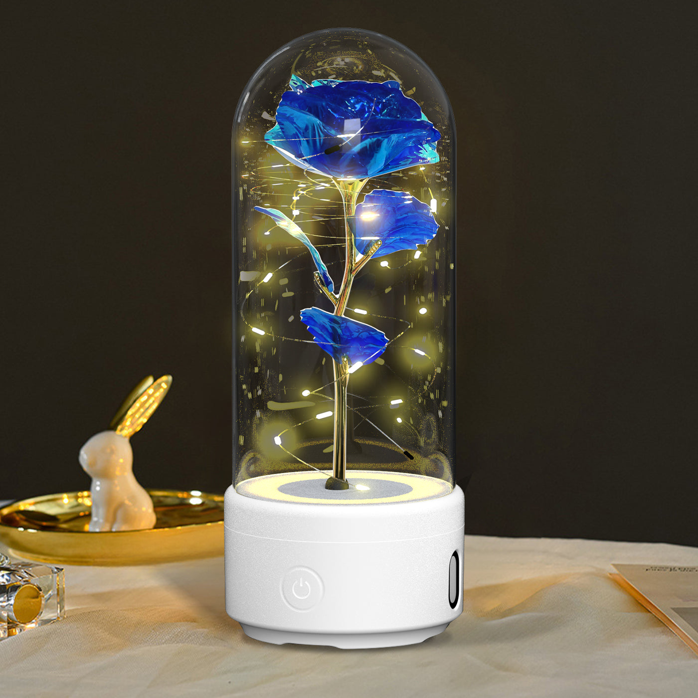 2 In 1 Rose Flowers LED Light And Bluetooth Speaker Valentine's Day Gift