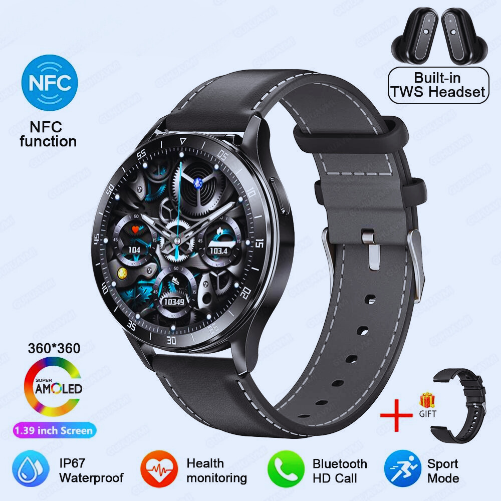 SportPro X10: 2-in-1 Smartwatch & Wireless Earbuds with Health Monitoring & NFC Capabilities