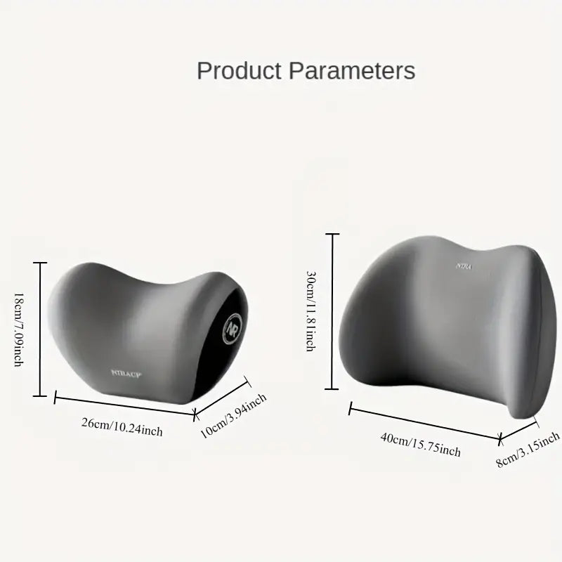 Premium Ergonomic Memory Foam Headrest & Lumbar Support