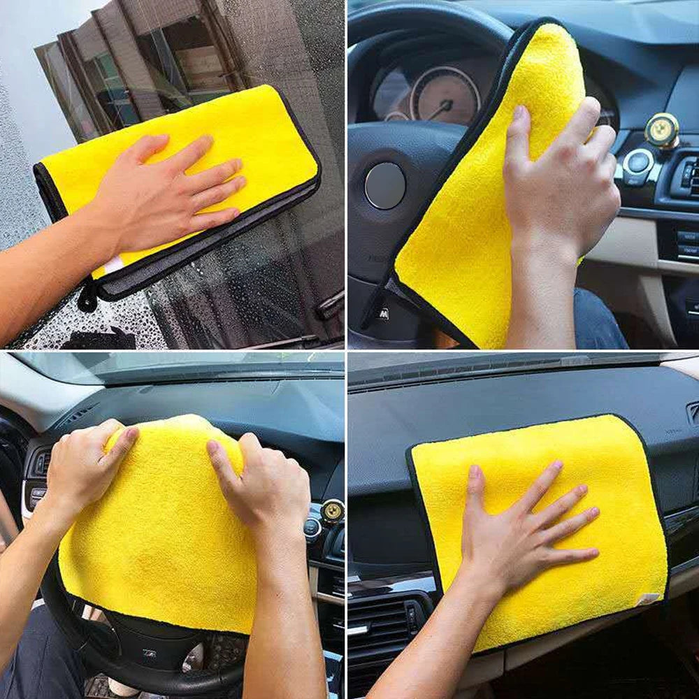 5pc Hemmed Microfiber Car Wash Towel: Ultimate Car Care for Cleaning and Drying