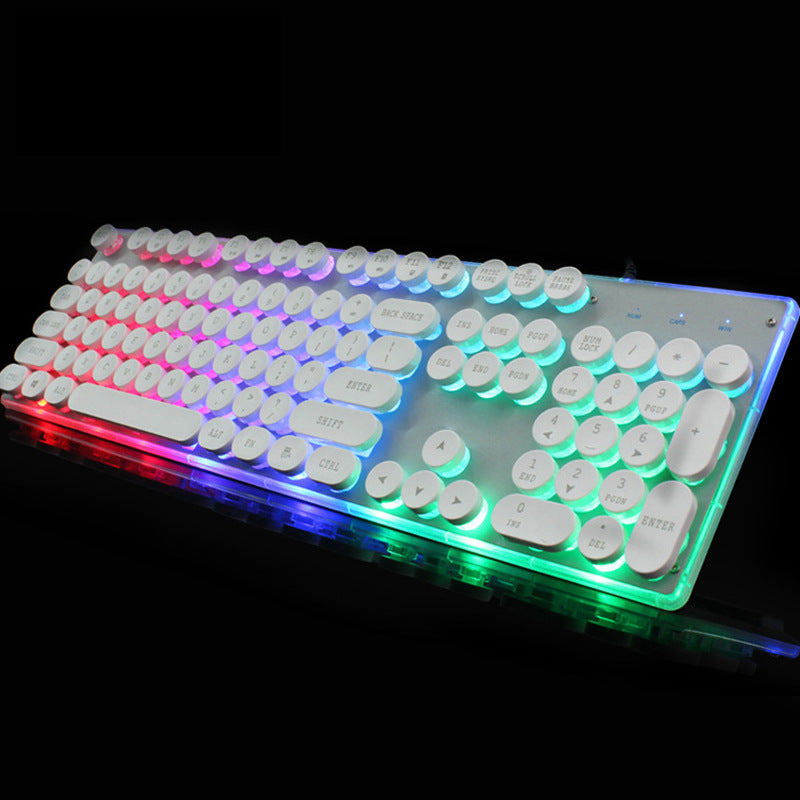 Colorful Crystal Luminous Wired Keyboard & Mouse Set