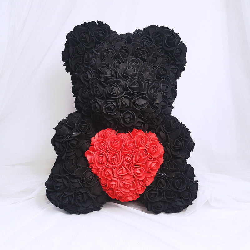 Cute Flower Rose Bear Handmade V-DAY Gift